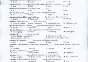 Đề thi tham khảo THPT quốc gia môn tiếng Anh năm 2022