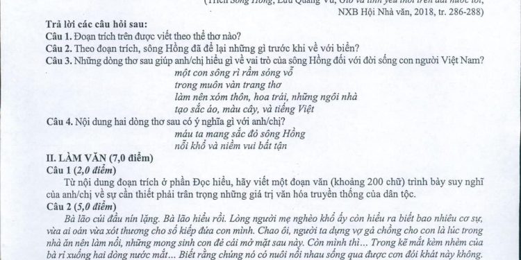 Đề minh họa môn văn 2022 có FILE PDF tải về nhanh nhất