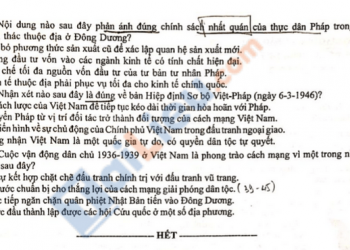 Đề thi sử thpt quốc gia 2021 có file PDF tải về nhanh nhất