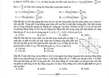Đề thi vật lý thpt quốc gia 2019 chính thức có file PDF tải về