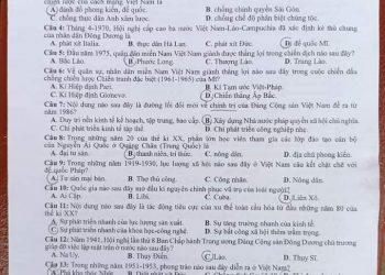Đề thi sử THPT quốc gia 2022 cập nhật nhanh nhất