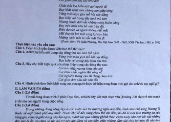 Đề thi văn thpt quốc gia 2019 chính thức có file PDF tải về