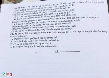 Đề thi sử thpt quốc gia 2020 chính thức có file PDF tải về