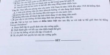 Đề thi sử thpt quốc gia 2020 chính thức có file PDF tải về