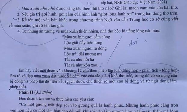 Đề thi vào 10 môn văn hà nội 2022
