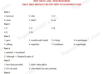 Đề Thi Tiếng Anh Vào 10 Bình định 2022 1 Min