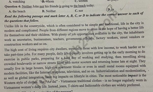 Đề Thi Tiếng Anh Vào 10 Hải Phòng 2022 Min