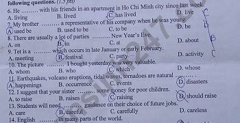 Đề Thi Tiếng Anh Vào 10 Quảng Ngãi 2022