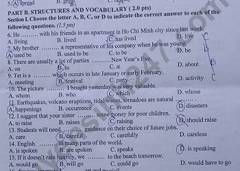 Đề Thi Tiếng Anh Vào 10 Quảng Ngãi 2022