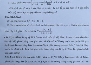 Đề Thi Vào 10 Môn Toán Nghệ An 2022 Min
