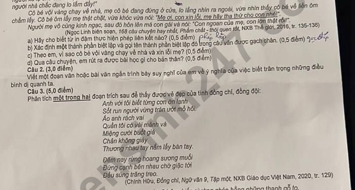 Đề Thi Vào 10 Môn Văn đà Nẵng 2022 Min