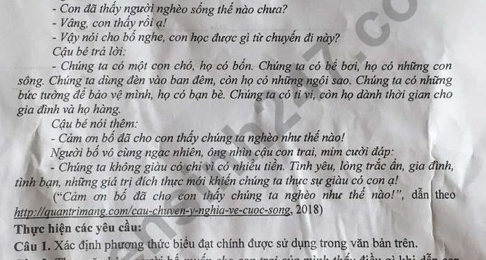 Đề thi vào 10 môn văn thanh hóa 2022 có file PDF