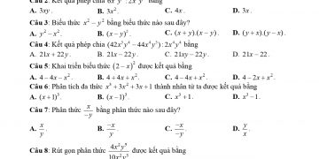 Đề thi học kì 1 toán 8 năm học 2021 2022 có đáp án