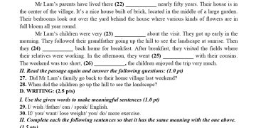 Đề thi tiếng anh lớp 9 học kì 1 năm học 2021-2022 có file PDF