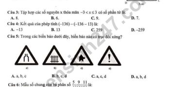 Đề thi toán lớp 6 học kì 1 huyện Trực Ninh năm học 2022 2023