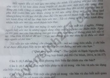 Đề thi văn cuối kì 1 lớp 8 trường THCS Tân Phú năm học 2022 2023