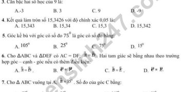 Đề thi toán lớp 7 học kì 1 huyện Thanh Trì năm học 2022 2023