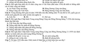 Đề thi sử học kì 1 lớp 12 tỉnh Quảng Nam 2022 có file PDF