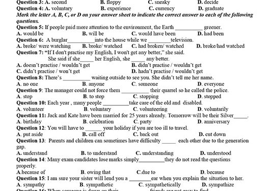 Đề thi tiếng anh lớp 11 học kì 1 trường THPT Hưng Nhân 2022