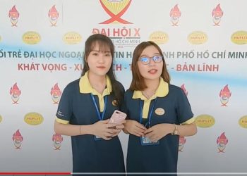Clip 2 nữ sinh huflit giới thiệu về trường vô cùng đáng yêu