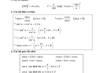 Tổng hợp kiến thức toán 11 cả Đại số và Hình học chương trình mới