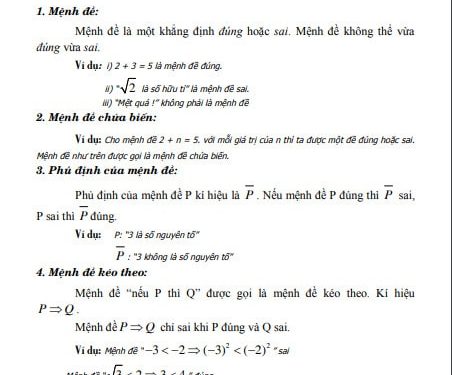 Tổng hợp kiến thức toán 10: Công thức, Cách Giải có file PDF