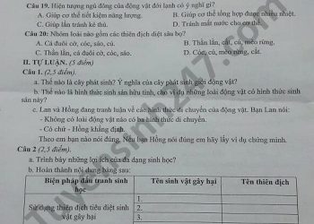 Đề thi sinh cuối kì 2 lớp 7 các năm học có file PDF