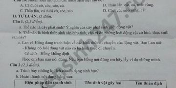 Đề thi sinh cuối kì 2 lớp 7 các năm học có file PDF
