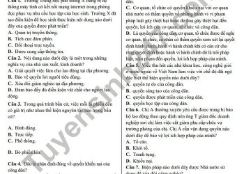đề thi  GDCD lớp 12 cuối học kì 2 của trường THPT Nguyễn Chí Thanh năm  học 2020 2021