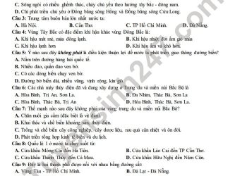 Bộ đề thi địa lý lớp 12 học kì 2 có file PDF tải về 2023