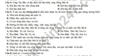 Bộ đề thi địa lý lớp 12 học kì 2 có file PDF tải về 2023