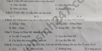 Đề Thi Học Kì 2 Năm 2021 Môn Địa Lớp 7 Huyện Việt Yên 1 Min