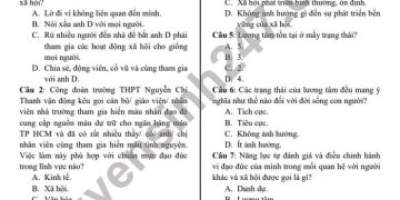 Đề thi cuối học kì 2 lớp 10 môn GDCD các năm có file PDF