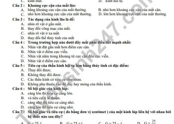 Đề thi vật lý 9 học kì 2 thcs gia thụy