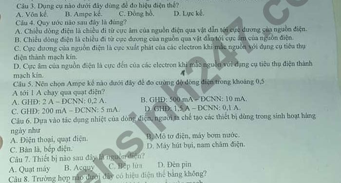 Đề Thi Kì 2 Môn Lí Lớp 7 Thcs Phước Bình 2022 1 Min