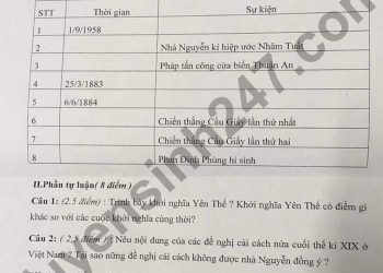 Đề thi lịch sử lớp 8 cuối học kì 2 các năm học có file PDF