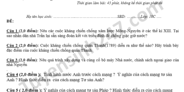 Đề thi lịch sử lớp 10 cuối HK2 THPT Lý Thường Kiệt 2021