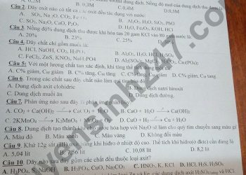 Đề thi hóa cuối kì 2 lớp 8 theo từng năm có file PDF