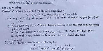 Đề thi học sinh giỏi toán thpt cấp quốc gia năm học 2022 2023