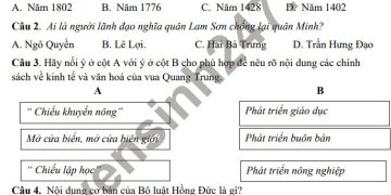 Bộ đề thi môn lịch sử và địa lý lớp 4 cuối học kì 2 có file PDF