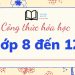 Tổng hợp các công thức hóa học từ lớp 8 đến 12 có file PDF