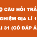 Làm online địa 12 bài 31 trắc nghiệm: Vấn đề phát triển thương mại, du lịch