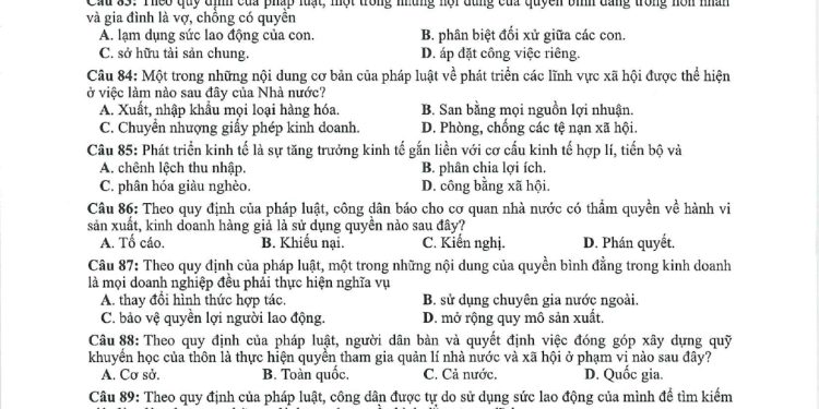 Đề minh họa GDCD THPT quốc gia 2023 có file pdf và đáp án