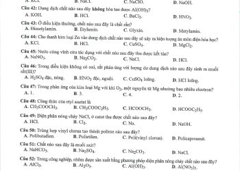 Đề minh họa môn hóa thpt quốc gia 2023