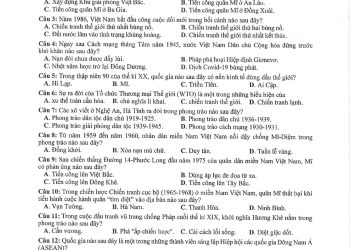 Đề minh họa môn lịch sử thpt quốc gia 2023 có file pdf và đáp án