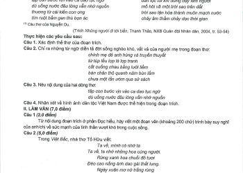 Đề minh họa môn ngữ văn thpt quốc gia 2023