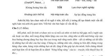 đề thi học sinh giỏi văn lớp 12 TP Hồ Chí Minh năm học 2022 2023