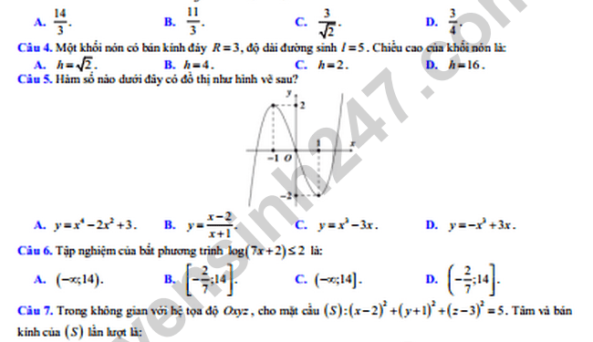 Bộ đề thi thử thpt quốc gia 2023 môn toán có file PDF và đáp án