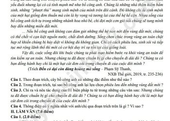 Bộ đề thi thử thpt quốc gia 2023 môn văn có đáp án và file pdf