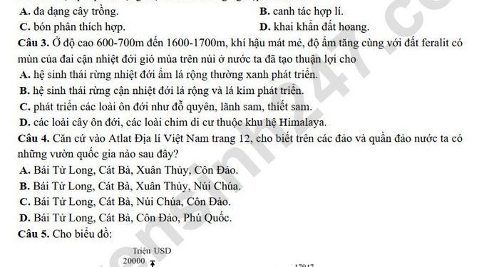 Bộ đề thi thử địa thpt quốc gia 2023 có file pdf và đáp án
